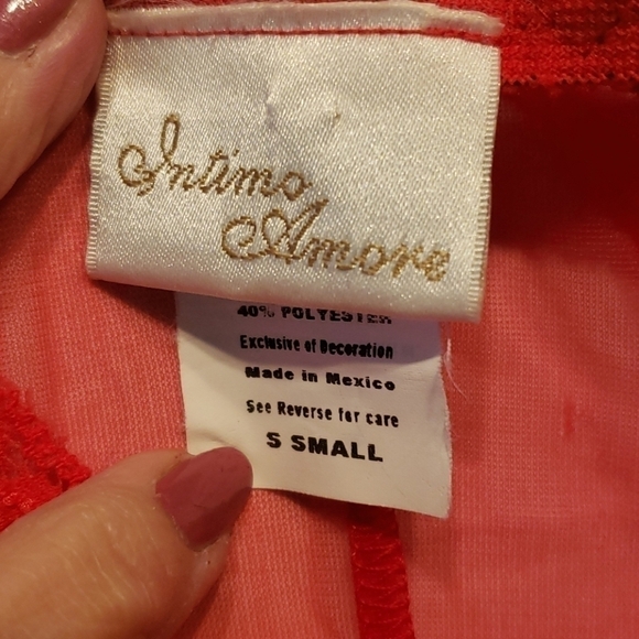 INTIMATO Amore Red Babydoll Teddy Set Satin Lace - Picture 9 of 16